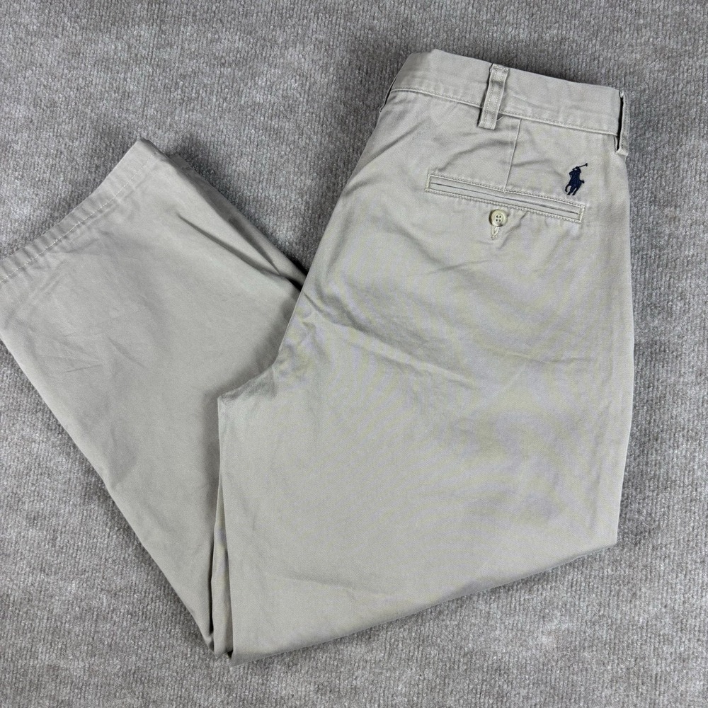 Polo Ralph Lauren Preston Pants Men's 34x25 Khaki Cotton Classic Chino Beige